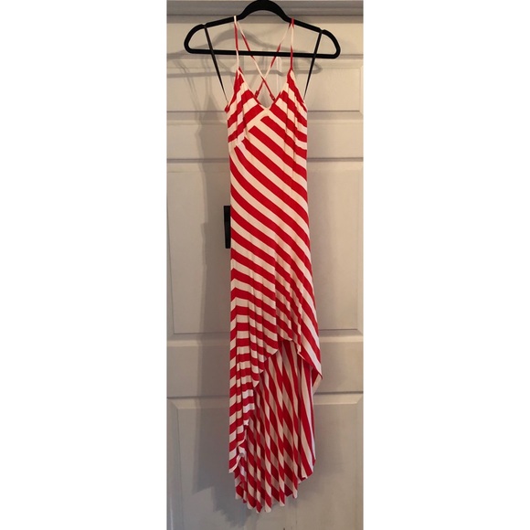 Perfect Weekend Remy Striped Hi Low Halter Dress - Picture 3 of 6